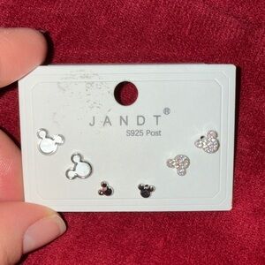 JANDT Silver Mickey Mouse Earrings Set